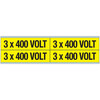 Piktogramm "Warnung vor gefährlicher elektrischer Spannung" rechteckig, verschiedene Maße cv-3x400v-b